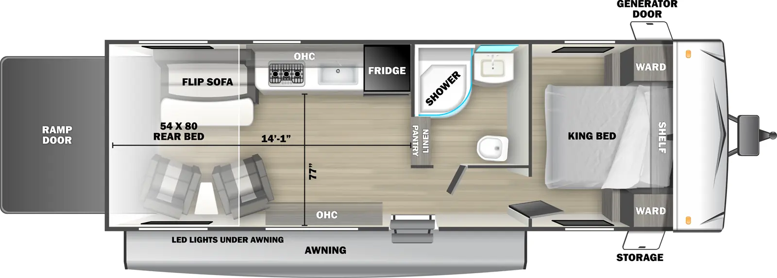 Shockwave 2530RLE Floorplan